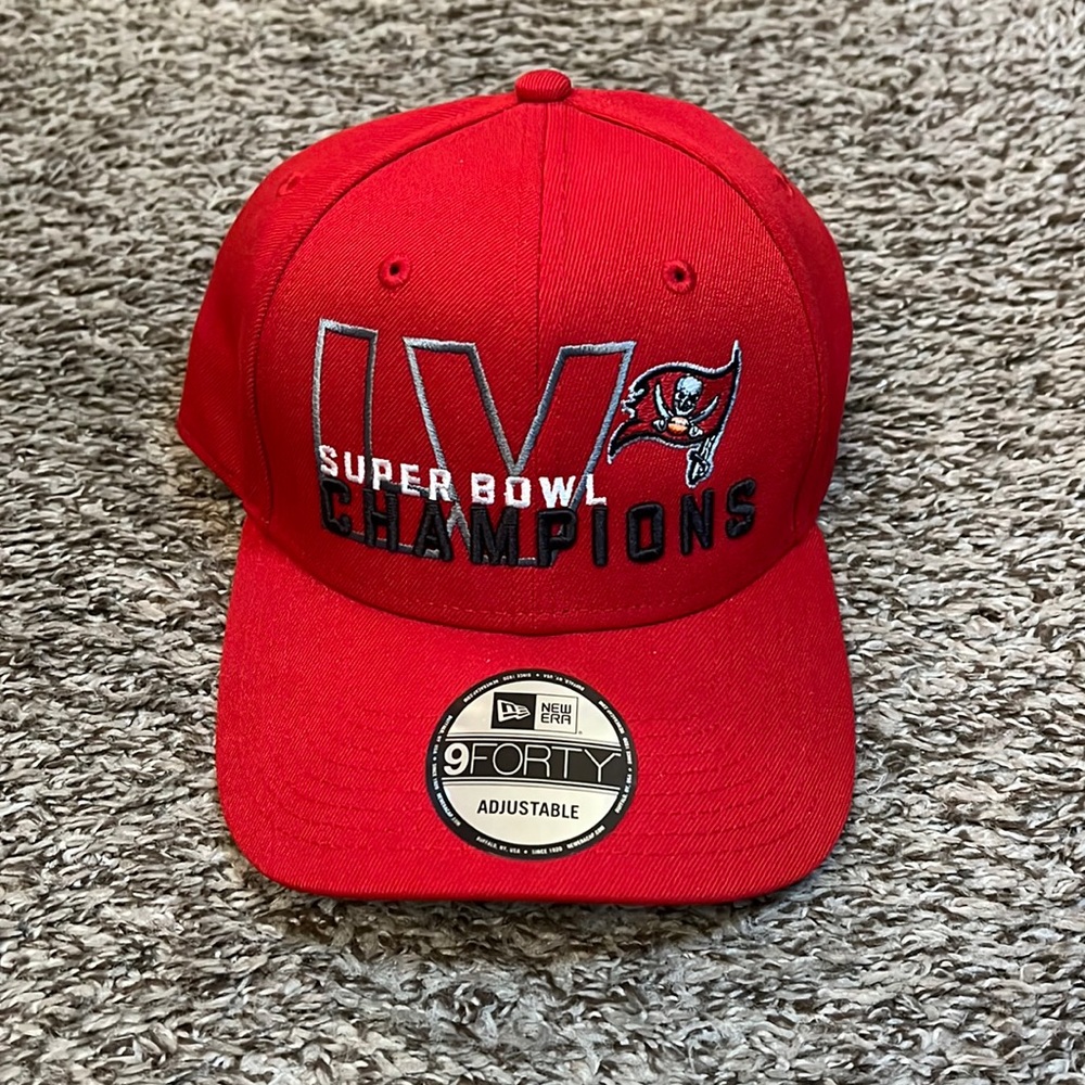 Tampa Bay Buccaneers Super Bowl LV Champions Adjustable Cap- Red